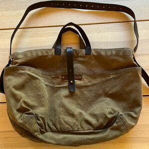 Peg and awl waxed canvas tote